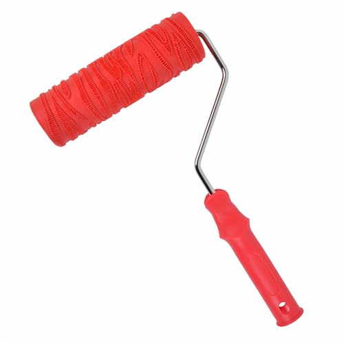 Hanroy 8'' Patterned Paint Roller for Wall Decoration Classic Texture Rubber Roller Decorative Household DIY Paint Art Tool for Wall Decoration (2008T)