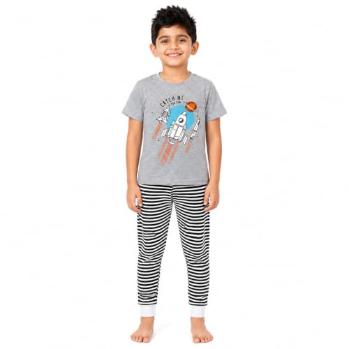 Image of NammaBaby Boy's Cotton Printed Premium Half Sleeves T-Shirt and Shorts Top and Bottom Set /Tshirt-Shorts with Pocket Combo of 2