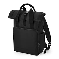 BagBase BG118L Recycled Twin Handle Roll-Top Laptop Backpack - Black