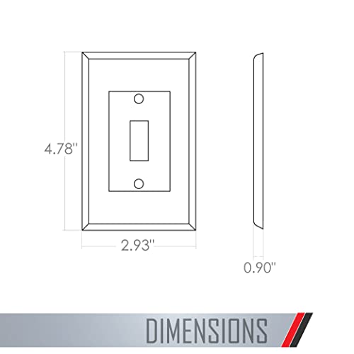Image of TayMac 1-Gang Mid-Size Toggle Switch Wall Plate, Paintable, White