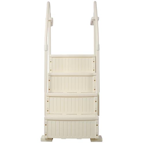 Escalera para piscina elevada de 4 pasos con barandillas miniatura 3