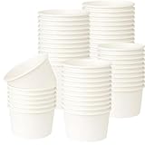 SOPARO 100/200/300/500/1000 PCS 10/12 Oz Ice Cream Paper Cups Batch Disposable Solid Color Paper Dessert Bowls for Snacks, Sundaes, Party Giveaways, Ice Cream Bar Supplies Factory (100, White, 12OZ)