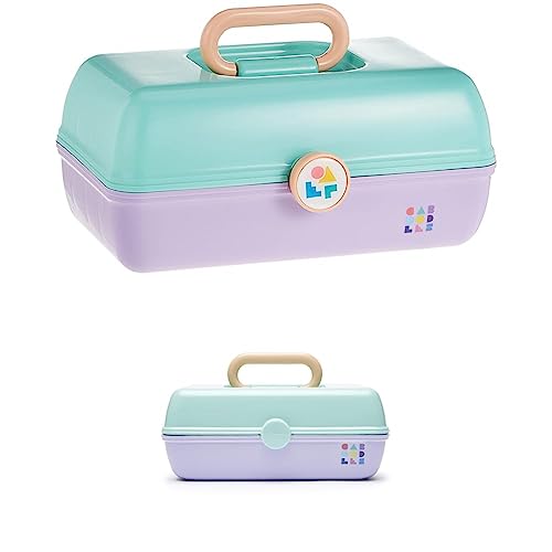 Image of Bundle of Caboodles On-The-Go Girl Case + Caboodles Pretty in Petite Case, Seafoam Lid and Lavender Base