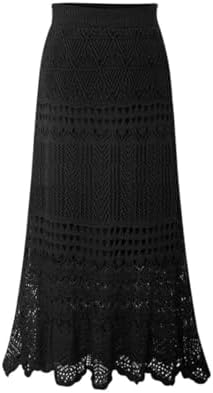 chouyatou Women's Stretched High Waist Crochet Hollow Out Knit Fl...