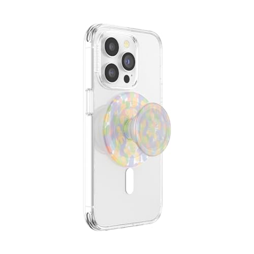 PopSockets Phone Grip for MagSafe with Kickstand, Magnetic Stand, Swappable Top, Secure Hold for iPhone MagSafe Cases, Phone & Tablet Grip, Cute PopSockets - Rainbow Glass