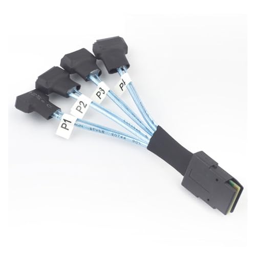 Cable Conversor S-AS SFF-8087 a 4 SATA macho 0.5 m miniatura 5