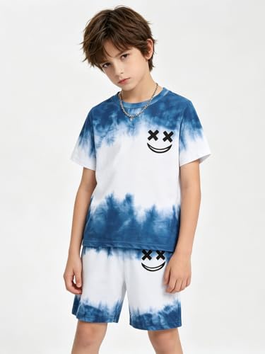 Image of Boys Clothes Size 6-12 Years Short Sleeve T-Shirt & Shorts Set Casual Spring Summer Outfits