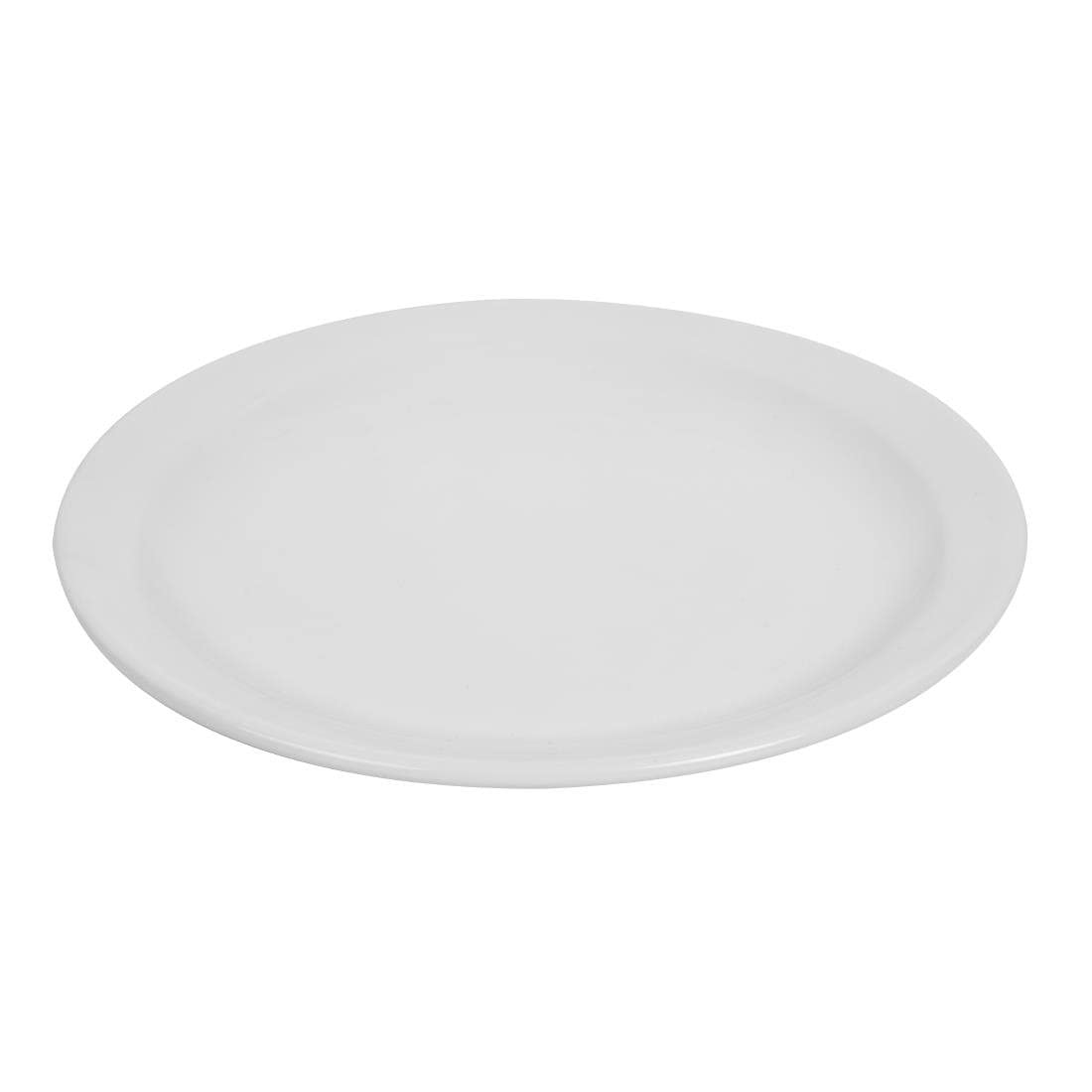 Olympia White Ware Narrow Rimmed Service Plates 202mm Porcelain 12pc