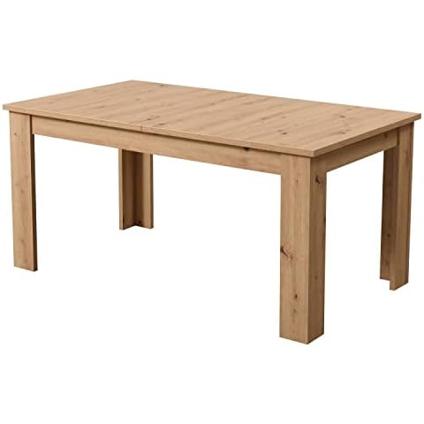 Homestyle4u 2186, Esstisch ausziehbar Holz Tisch Esszimmertisch Holztisch Küchentisch Eiche Natur Braun 160 x 90 cm Cover