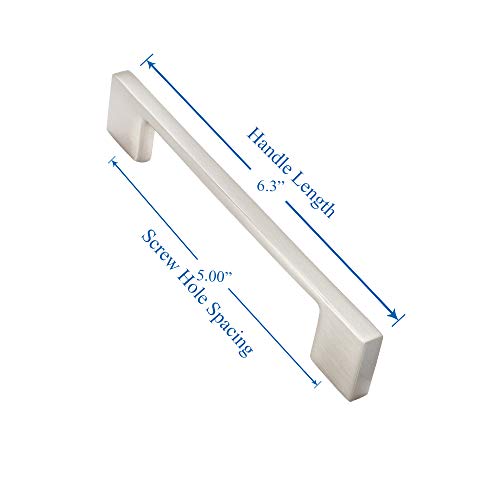Southern Hills 5Pc Brushed Nickel Cabinet Handles 5 Inch (128Mm) Screw Spacing - Kitchen Cabinet Handles Brushed Nickel Cabinet Pulls, Satin Nickel Cabinet Pulls Brushed Nickel Drawer Pulls, Hardware #TOP2