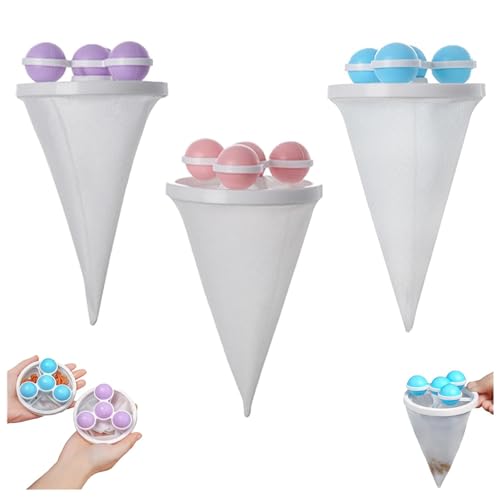 3 Stück Tierhaarentferner Waschmaschine – 3er Set Filterbeutel System, Wiederverwendbar für Waschmaschine, Entfernt Tierhaare & Fusseln effizient, Haarfänger Waschmaschine inklusive​