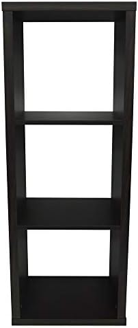 WATSONS CUBE - 3 Cubby Square Display Shelves/Vinyl LP Record Storage - Dark Oak