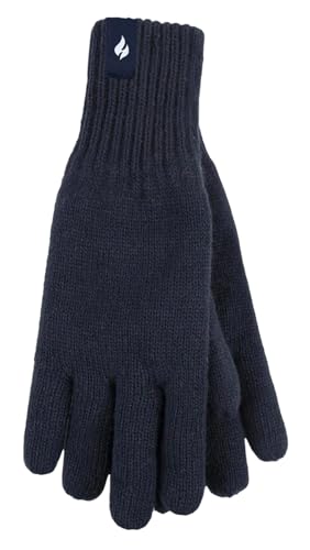 HEAT HOLDERS - Herren Warm Outdoor Handschuhe für Winter | Handschuhe mit Fleece Gefüttert Insulation (S-M, Marine)