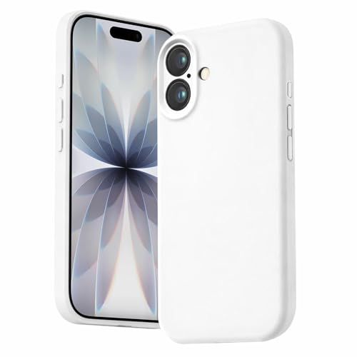 Image of DIZORO Compatible for iPhone 17 Case, Classic Liquid Silicone Mobile Phone Case,Integrated Camera Control Button,Anti-Scratch Soft Microfiber Lining - White