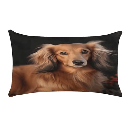 Funda de almohada de 12 x 20 pulgadas súper suave y rectangular de pelo largo 2