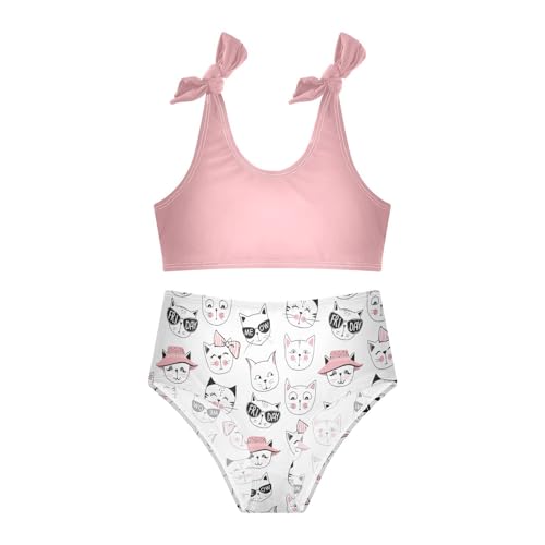 Image of CaTaKu Girls Two Piece Swimsuits Toddler Bathing Suits Bikini Set Summer Beach Swimwear for Girls Size 3-12T
