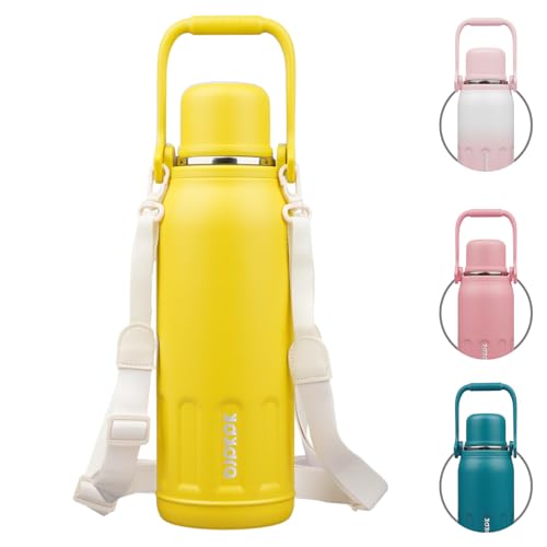 Image of BJPKPK Stainless Steel Insulated Bottle with Handle & Strap, 50oz