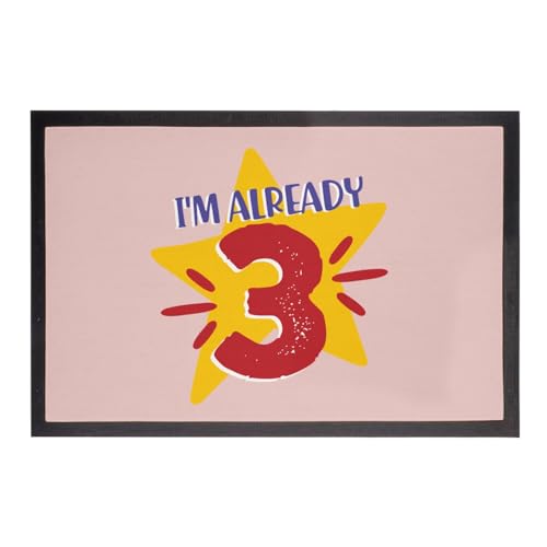 Paillasson rose cadeau anniversaire 3 ans thème étoile pour chambre fille