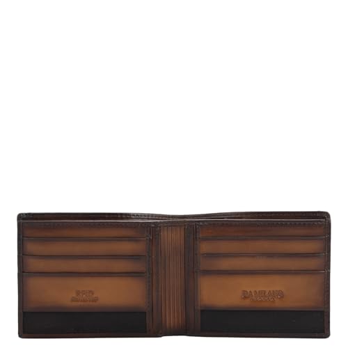 Image of Da Milano Mat Embossed Leather Wallet for Men with Multicard Slot - Brown