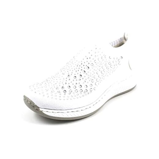 Rieker N4108-00 Grau Gr. 38 7 Rieker Damen Frühjahr/Sommer N5532 Sneaker, Weiß (Hartweiss/Weiss 80), 38 EU
