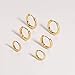 3 pairs 14K Gold Plated Huggie Hoop Earrings for Women, Minimalist Gold Huggie Hoop Earrings, Simple 3 sizes Hoop Earrings for Women Men gift
