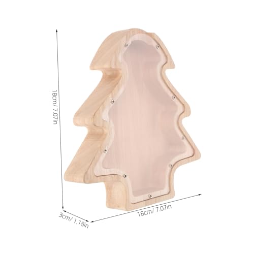 Hucha de Madera con Diseño de Árbol de Navidad miniatura 2