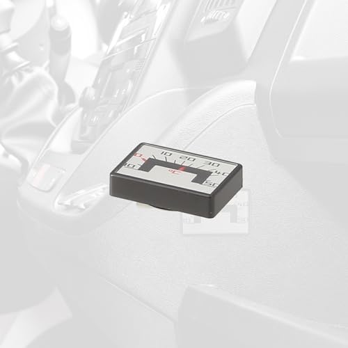 Lantelme Autothermometer mit Magnet und Klebepad Temperaturbereich -10°C bis 50°C Analog | Schwarz mit silberner Anzeige Leicht ablesbar | Thermometer für PKW LKW Wohnmobil Auto Wohnwagen
