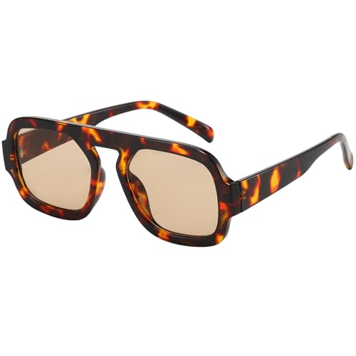 MUNSADE Trendy Square Aviator Sunglasses for Women