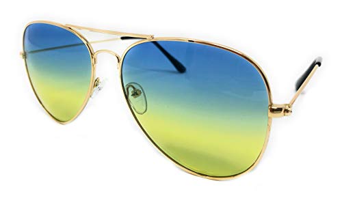 My Shades - Aviator Sunglasses Multi Color Lenses Classic Retro Metal Frame
