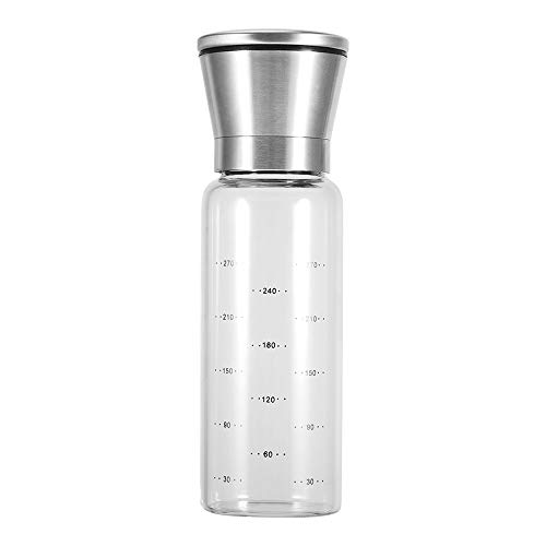 PAMISO Salt and Pepper Grinder, Stainless Steel Salt Grinder with Adjustable for Fine to Coarse Ceramic Rotor, Glass Sea Salt and Pepper Shaker Big Manual Salt and Pepper Mills