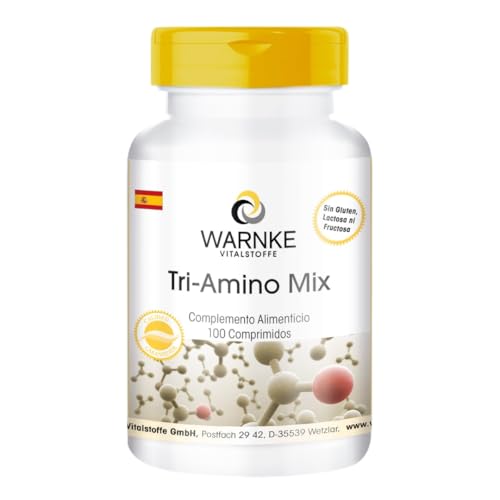 Amino Acids Complex Tri Amino Mix – Complejo de aminoácidos – L-Arginina + Lisina + Ornitina – Altamente dosificado – 100 comprimidos | Warnke Vitalstoffe - Calidad de farmacia alemana