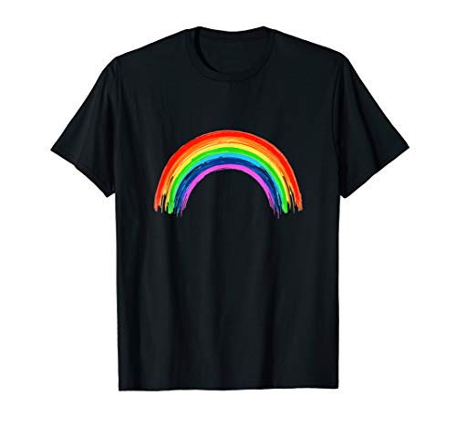 Einfaches Retro Regenbogen-T-Shirt | Schöne Farben T-Shirt