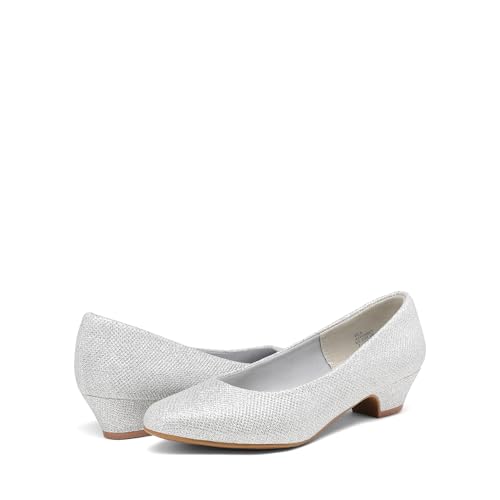 DREAM PAIRS Women's Mila Low Chunky Heel Pump