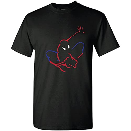 Image of Men's Regular Fit Marvel's Avengers Spiderman, Spiderman Outline Crew Neck Short Sleeve Graphic Printed T-Shirt