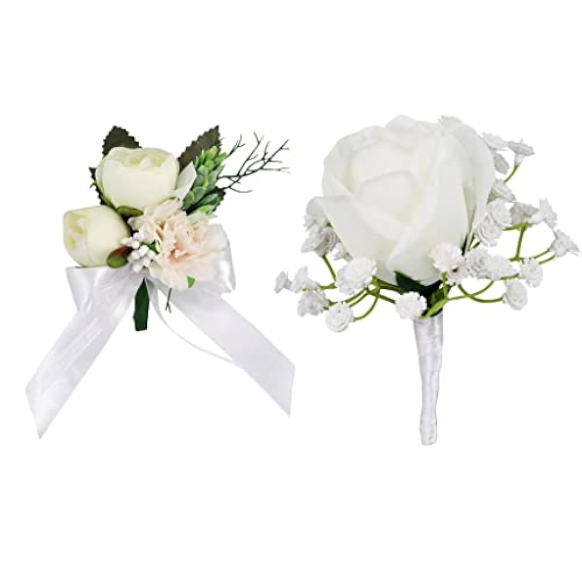 Wedding Groom Bridal Artificial Flower Corsage Brooch, Retro