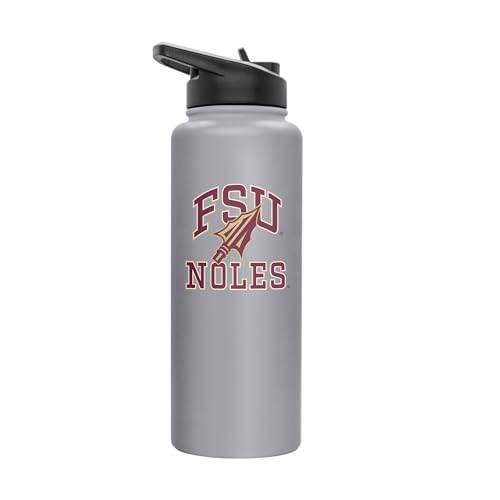 Image of Logo Brands NCAA FL State Seminoles 34oz Athletic Quencher Bottle - Double-Wall Insulated, Stainless Steel, No-Spill Lid, Easy Carry Handle