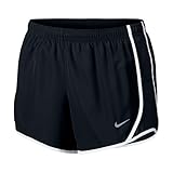 Nike Girl's Tempo Dri-Fit Running Shorts, Black/Black/White/White, Large