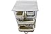 Cesta de mimbre de madera maciza con 4 cajones, color blanco y...