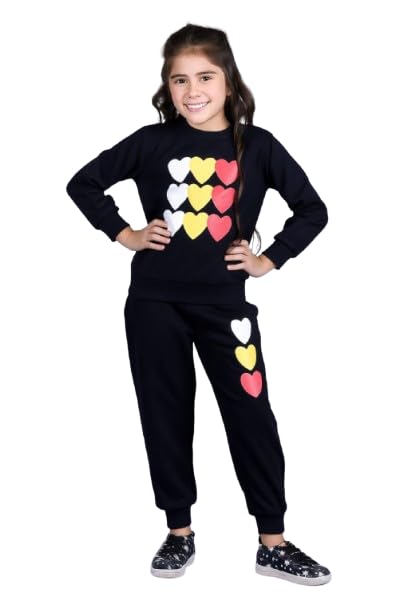 Image of Kids Cartoon Print Sweatshirt and Joggers Set | 2-Piece Winter Outfit for Boys & Girls | Soft, Warm & Comfortable Tracksuit | Perfect Winter Wear (Size) Colour