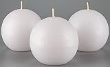 Set of 3 Sphere Ball Candles 3" Unscented Handpoured for Weddings, Home Decoration, Church, Restaura