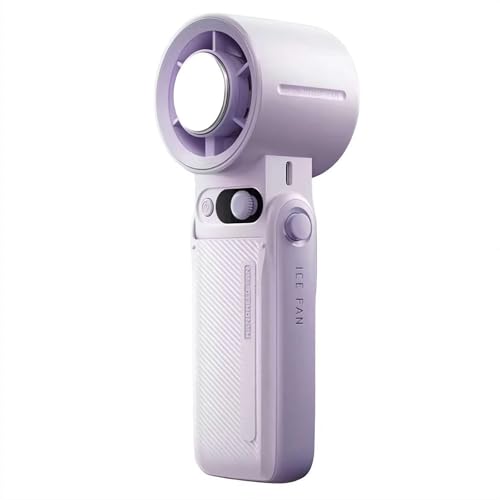 YUYQAQ Ventilador portátil de mano, mini ventilador de refrigeración personal con pantalla digital, ventilador plegable de alta velocidad, mini ventilador recargable de bolsillo, 1-199 velocidades