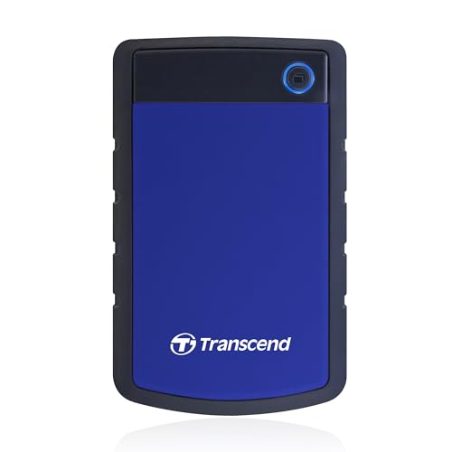 Image of Transcend 2TB External HDD - One Touch auto Backup | RecoveRx Software | USB 3.1 Gen 2 for Windows and Mac | Portable Hard Drive | 3 Yrs. Warranty | Navy Blue TS2TSJ25H3B
