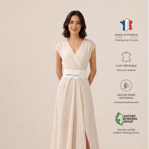 Image of FASHIONGEN - Woman Italian leather Obi belt, CASSIANE