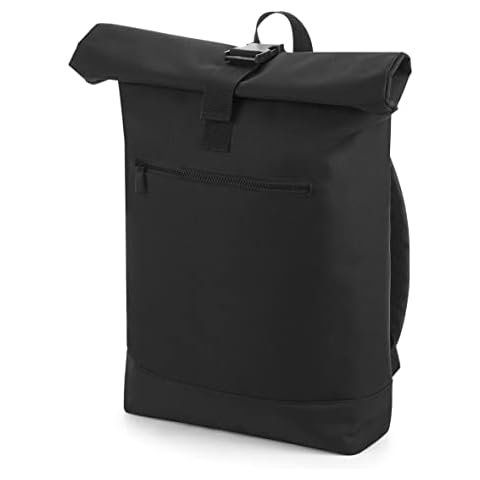 BagBase BG855BLAC Roll-top Backpack in Black Cover