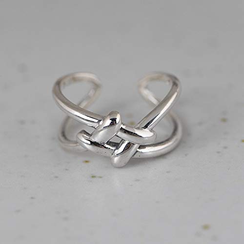 Anneau réglable pour les femmes bague S925 motif géométrique minimaliste