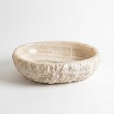 Lavabo in pietra naturale in marmo onice, realizzato a mano, in pietra massiccia, lucidato, pezzo unico per bagno e WC degli ospiti