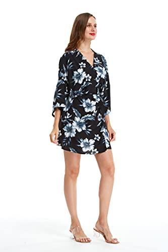 Image of Women's Hawaiian Open Front Kimono Top Signature Prints | Open Front Design; Lightweight Rayon; Signature Tropical Prints; Relaxed Fit; Resort Vacation Style