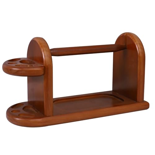 Wooden Yarn Holder for Knitting Crochet Portable Yarn Holder Wooden Yarn Rack Stand with Slots Yarn Ball Holder Yarn Spindle Dispenser for Knitting Lovers (Brown)