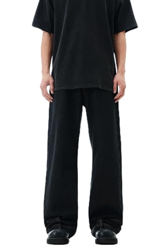 Pantalones de chándal vintage para mujer, holgados, Fairycore, ropa grunge, pantalones de mezclilla Acubi Emo pantalones de mezclilla hippie, alternativos, Negro -, Small