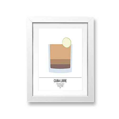 QIANWEIXI Kunstdrucke Auf Leinwand,No Frame Cocktail Poster Mixoligy Rezepte Drucken Alkohol Getränke Wandkunst Leinwand Malerei Dekoration Für Küche Und Wohnzimmer-20X30Cm No Frame Cover
